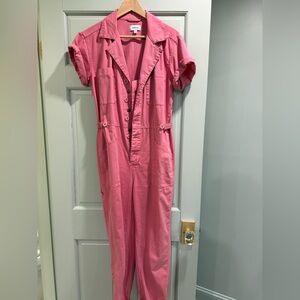 Pink Button-Up Jumpsuit Pistola